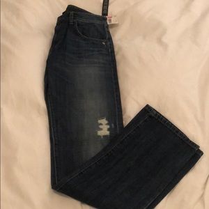 Joe’s distressed jeans. Classic fit
